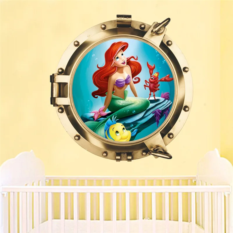 % Русалка Принцесса рыба детские наклейки на стену для детской комнаты Наклейка
