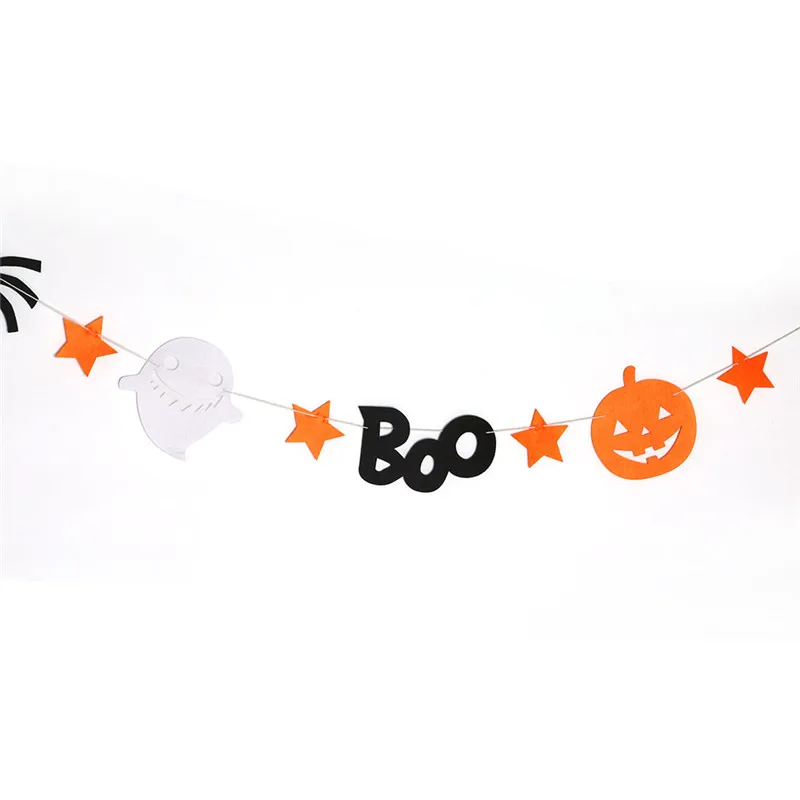 240 см Хэллоуин баннеры вечерние Декор Happy Halloween Garland овсянка флаг паук Звезда Луна