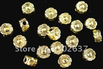 Бесплатная доставка 600 шт Золото под старину plt выровненные Цветочные бусины 6 мм
