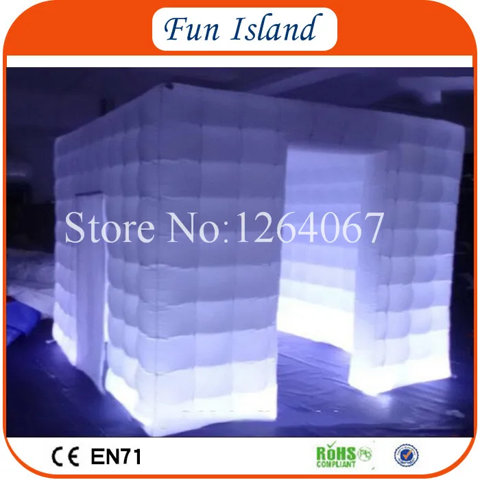 Бесплатная доставка белый куб портативный надувной Фотофон с красочными