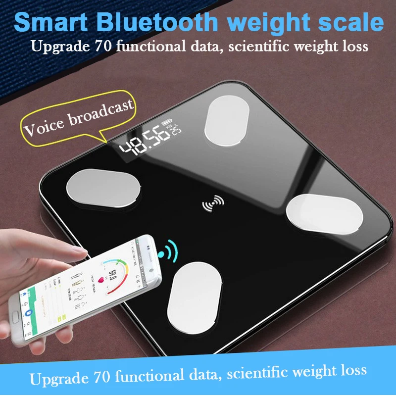as shown «Лучшее» Bluetooth Смарт Электронные весы цифровой дисплей usb зарядка тела жира весы 889 - Color: as shown