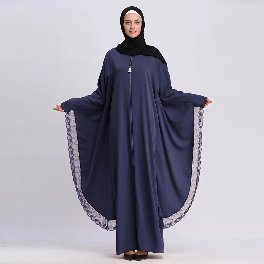 Buytiz Коричневый Верхняя одежда сетка abaya Макси длинное кружевное Nida кимоно