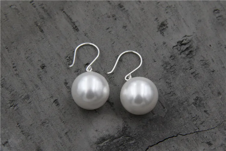 Pearl Earrings for Women Real 925 Sterling Silver Simple Beads Earring Hypoallergenic Drop Fashion Jewelry | Украшения и
