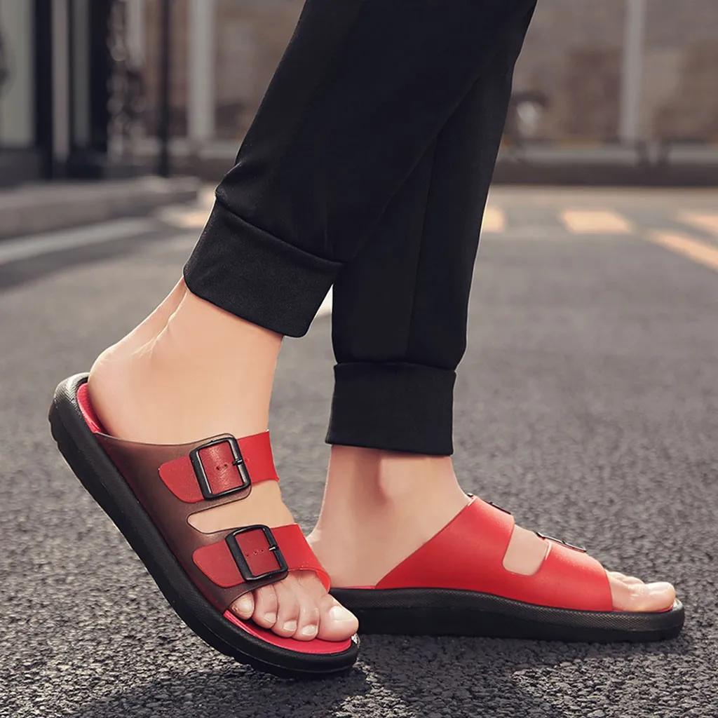 Мужские летние сандалии на плоской подошве Дышащие повседневные Нескользящие