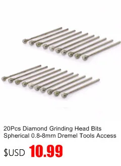 11-20 шт алмазная шлифовальная головка биты сферические 0,8-8 мм нефритовые резные заусенцы покрытие камня лапидарные инструменты для Dremel аксессуары