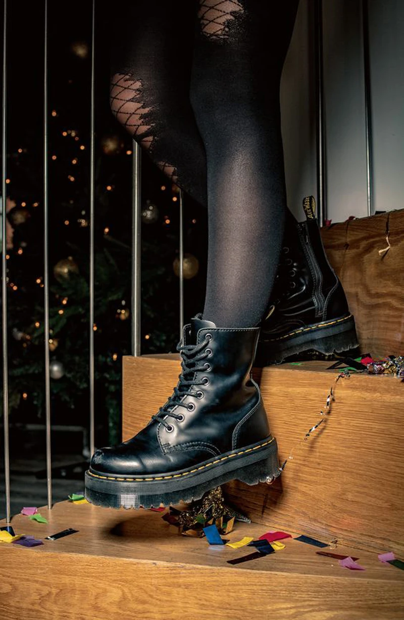 Baimier Black Patent Leather Ankle Boots For Women Lace Up Platform Boots Women Winter Warm Plush Women Boots Street Style Shoes