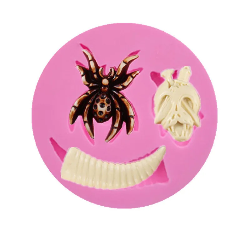 New Halloween series, spider fondant cake silicone mold, chocolate, mousse, DIY kitchen baking tools, cake dessert clay mold.