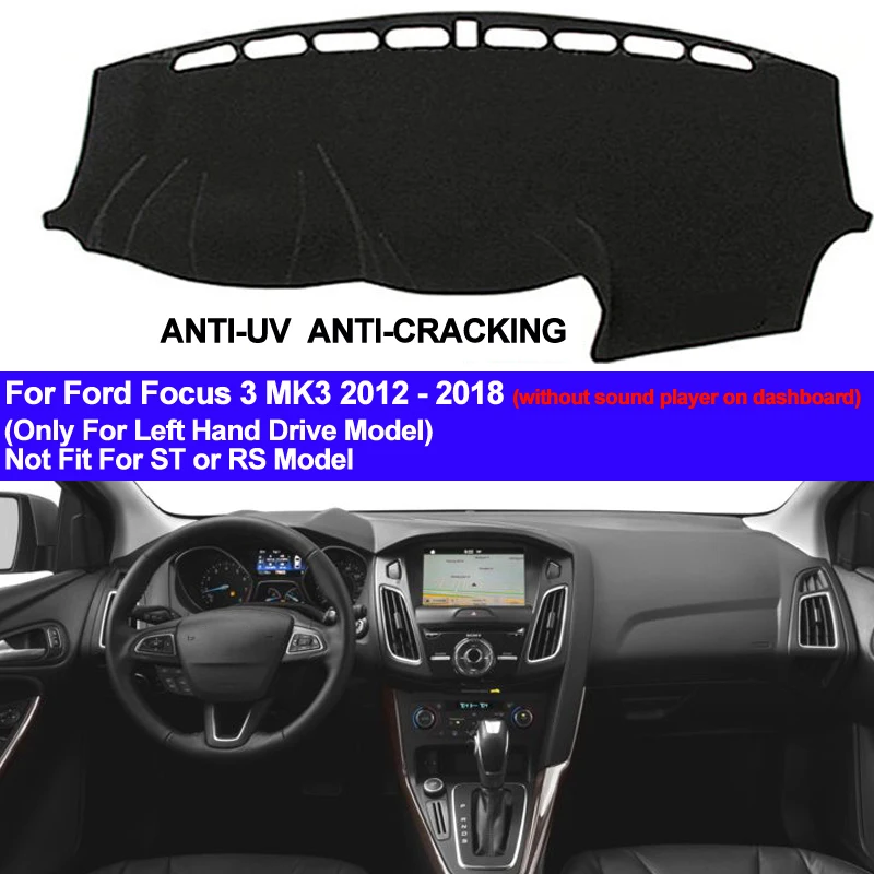 TAIJS приборной панели автомобиля Обложка коврик с рельефом для Ford Focus 3 MK3 2012 2013 приборной коврик анти-скольжения Анти-УФ