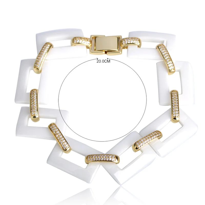 MECHOSEN белый/черный керамические браслеты из циркона AAA фарфор Pulsera Mujer мягкий