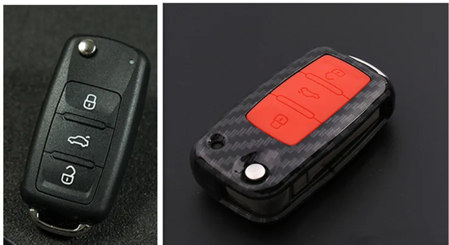 carbon fiber Key Cover Case Shell for VW VOLKSWAGEN SEAT SKODA Remote key ring | Автомобили и мотоциклы