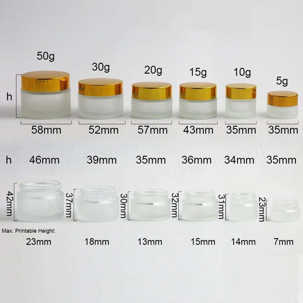 10 шт. 5g г 20 30 50 100 Мороз пустые прозрачные по уходу за кожей крем Jar маломерит на 1/2oz 1