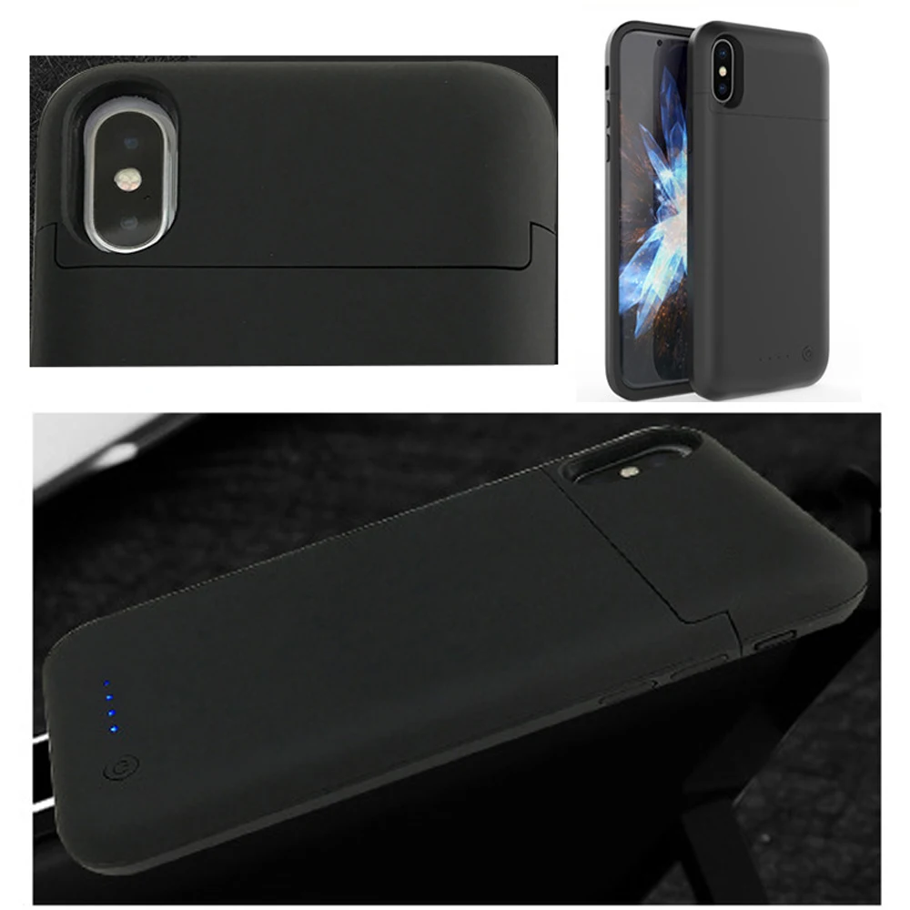 Внешний 5000 mAh Блок питания зарядное устройство адаптер чехол для iPhone X с