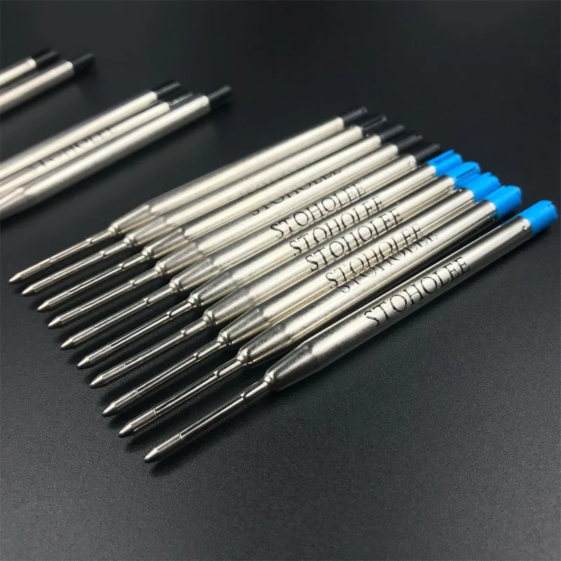 

STOHOLEE 20 Pcs Black Pen Refill Good Quality for Ballpoint Pen Refill Blue Ink Stationery Gift School Office Suppliers