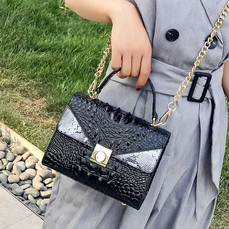 Bolsa Mujer сумки для женщин роскошные сумки черные женские сумки дизайнерские сумки из искусственной кожи крокодила сумка через плечо
