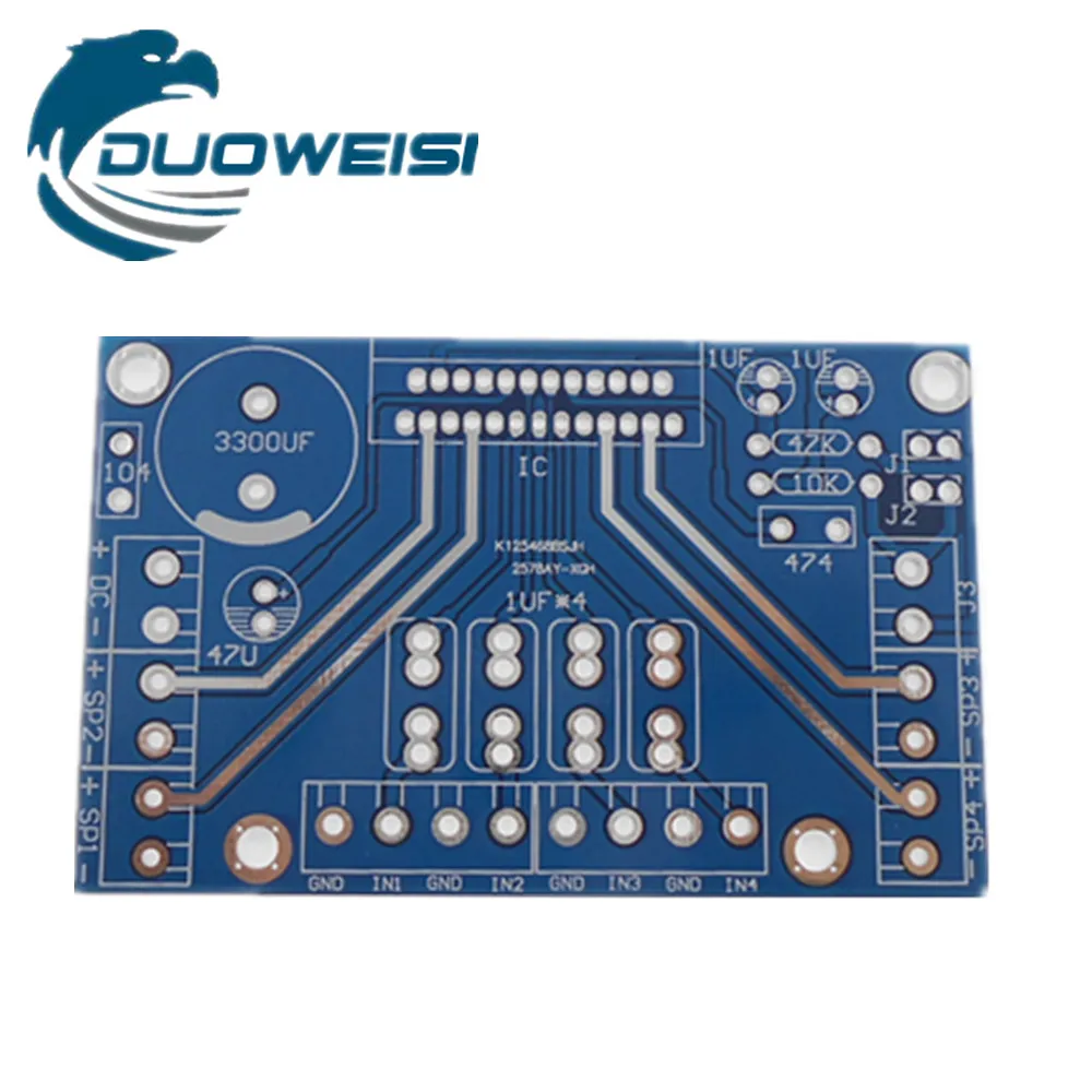 

TDA7388 PCB четыре канала 4X41W PCB пустая плата совместима с 7850 50*80*1,6 мм одиночный DC 12-14,5 V