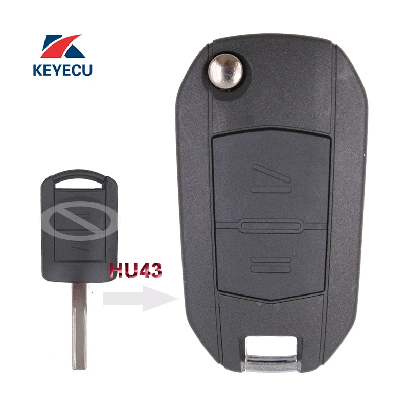 

KEYECU Replacement Modified Flip Folding Remote Key Shell Case Fob 2 Button for Opel Corsa Agila Meriva Combo,1PC