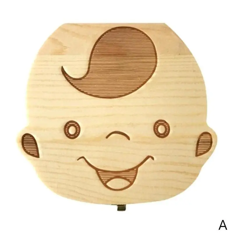 Деревянные детские волосы лиственных коробка для хранения зубов Органайзер