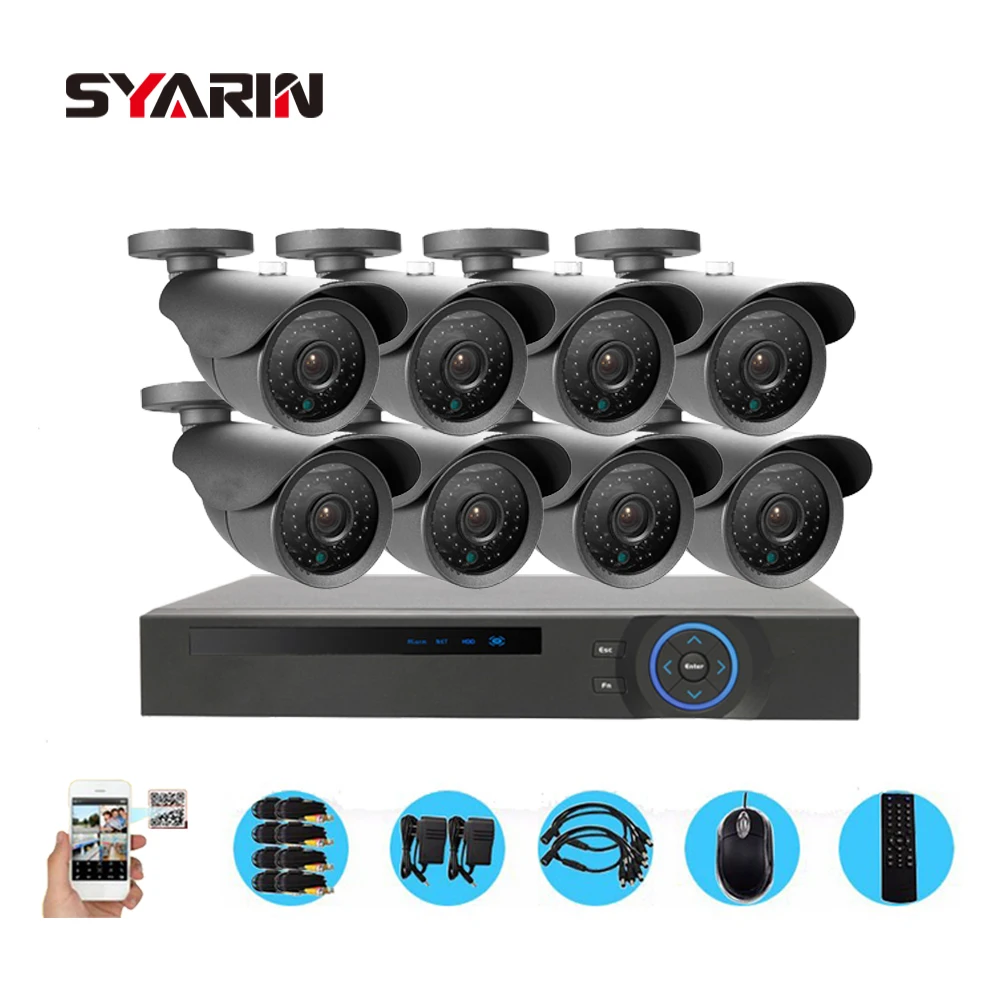 Syarin защиты дома 8 канальный Full AHD 1080 P DVR 2500tvl шт. 2.0mp Открытый безопасности HD камеры
