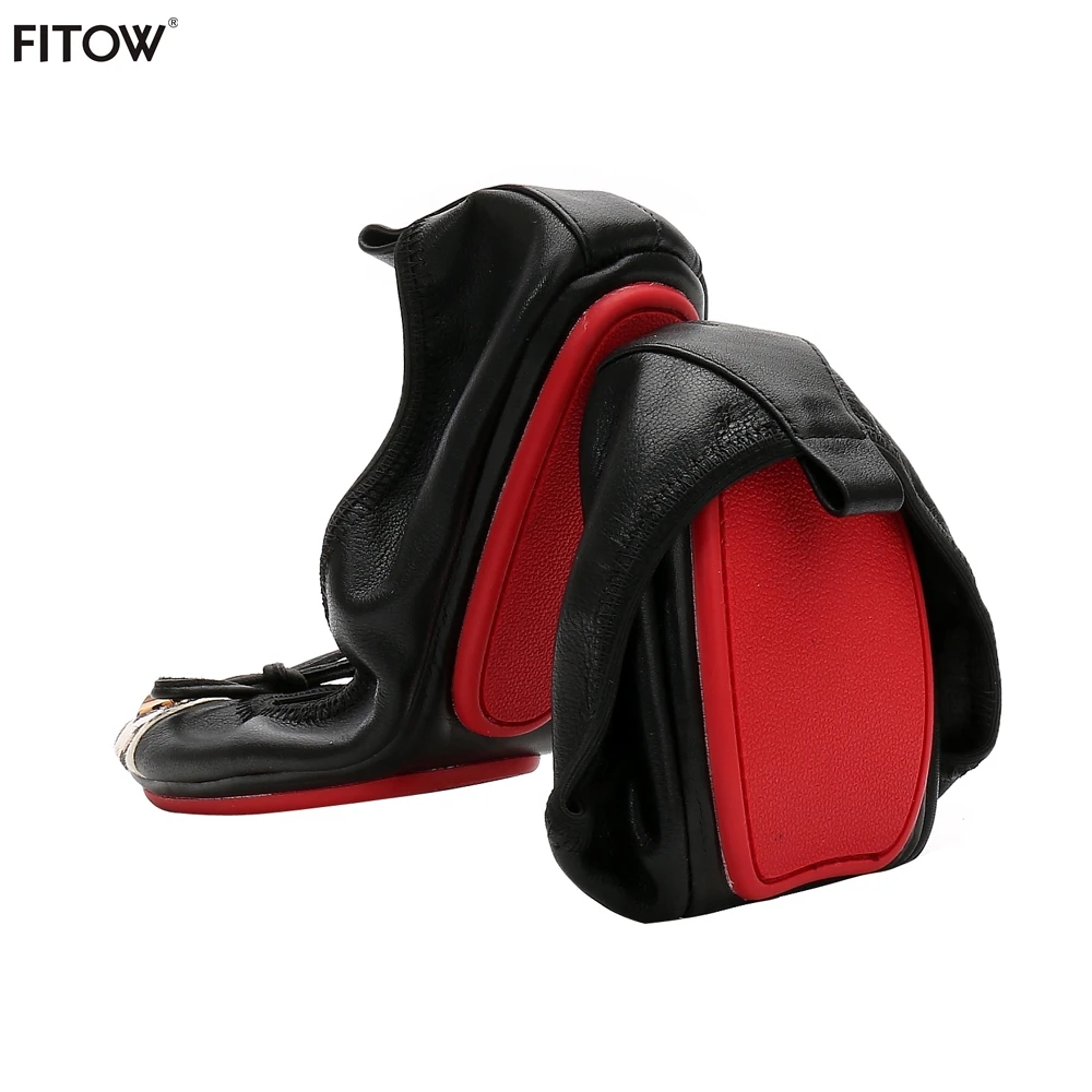 Разноцветные складные балетки женские кожаные на плоской подошве Складные