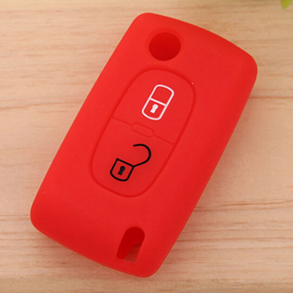 Силиконовый чехол для брелока Citroen C2 C3 C4 C5 C6 C8 Xsara Picasso Peugeot 208 207 308 RCZ 408 407 307 206|2 button|car