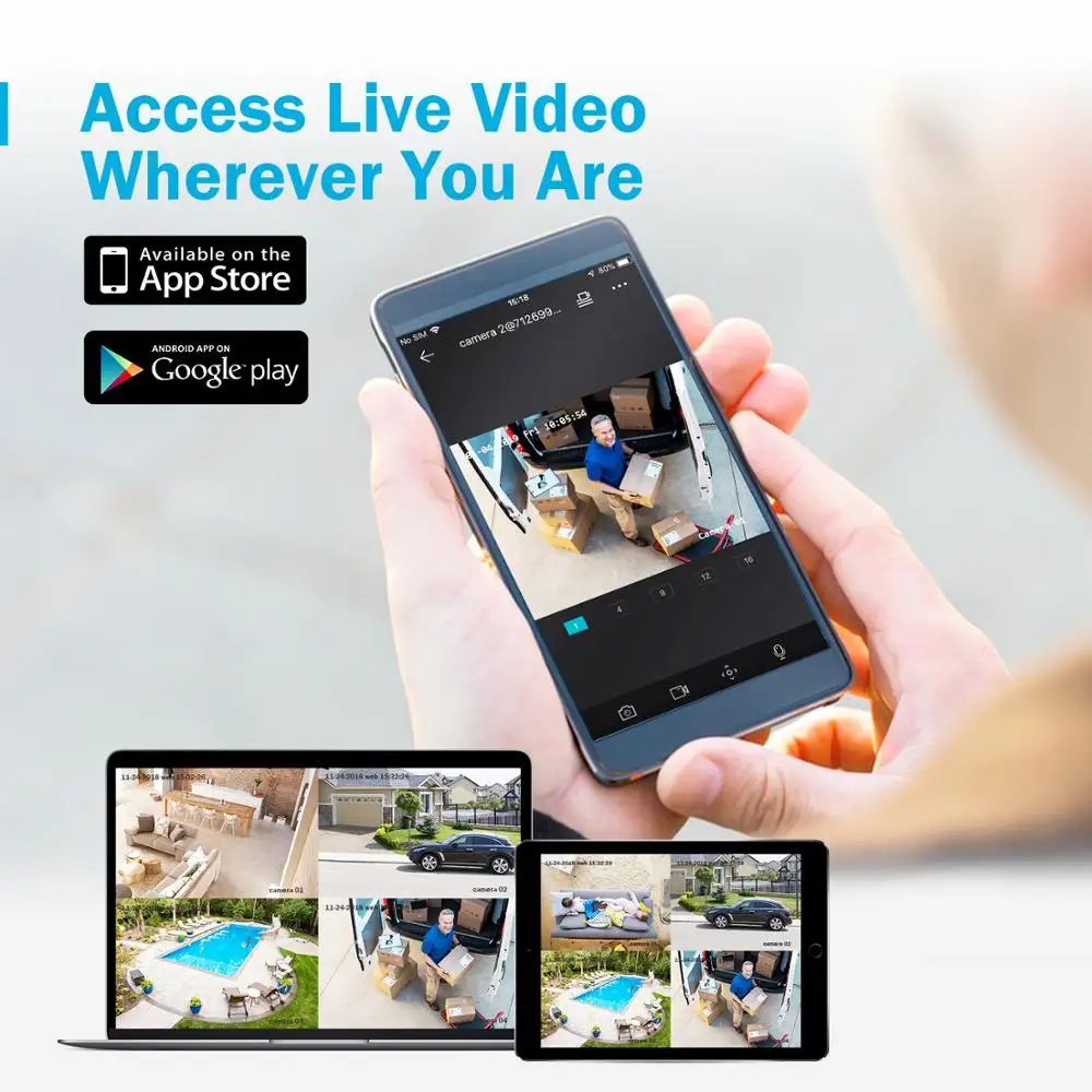 Камера видеонаблюдения ANNKE камера безопасности с датчиком движения 8 каналов 720