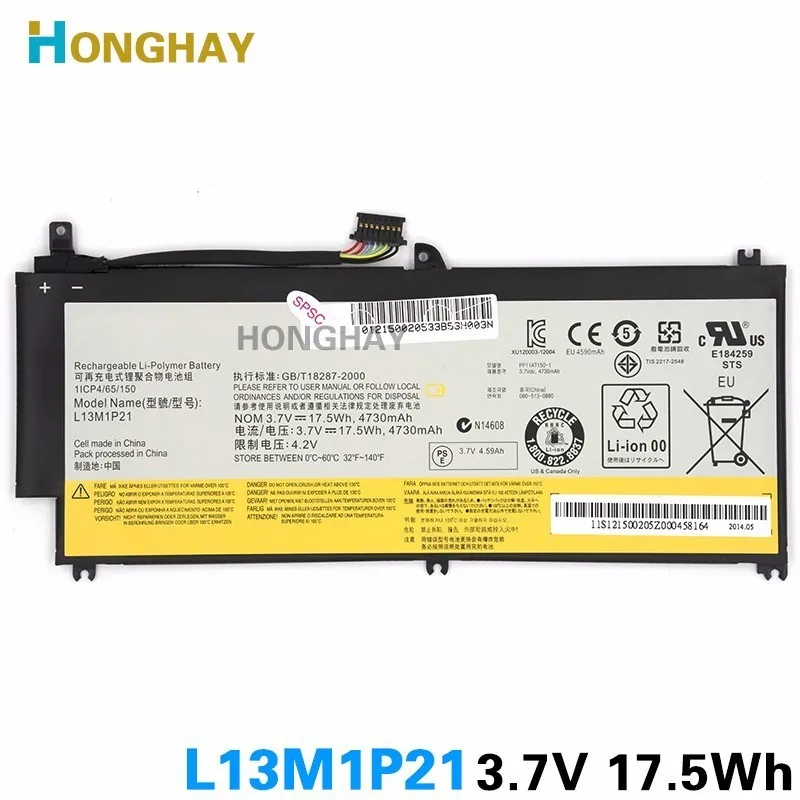 Оригинальный планшетный аккумулятор Honghay L13M1P21 для Lenovo Miix 2 8-дюймовый ПК L13L1P21 3 7 В 17