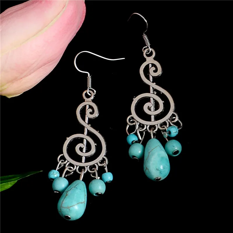 

Topkeeping Brand Women Fashion Jewelry Girls Chic Water Drop Tassel Pendant Earrings Vintage Bohemia Ethnic Style Dangle Earring