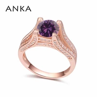 anka hot selling vintage gold color bridal rings for women classic top zircon ring party punk fashion new wedding jewelry 18758