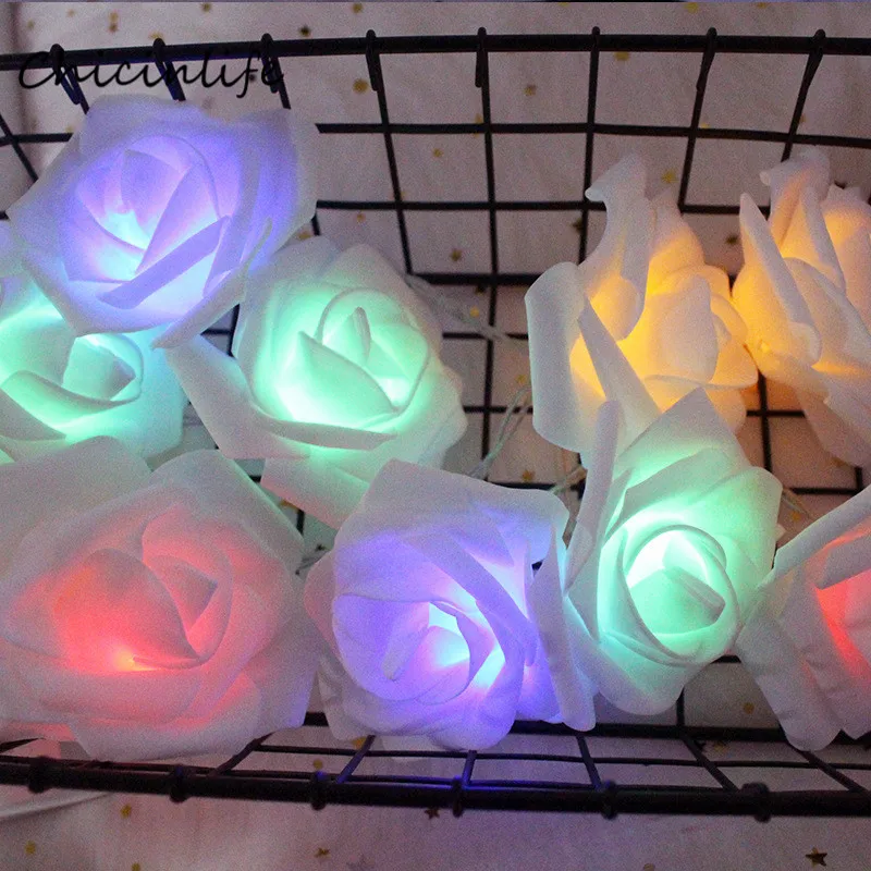 

Chicinlife 10 LED Rose Flower LED String Lights Valentine Wedding Party Decoration Birthday Party Supplies