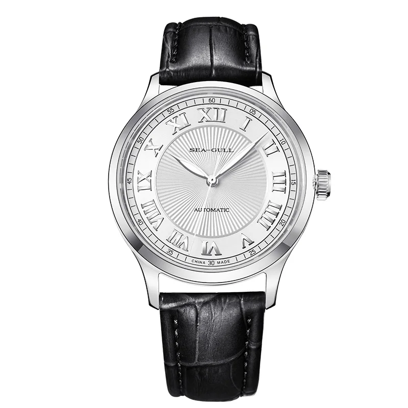 Автоматические часы с синим/белым циферблатом и римскими цифрами из натуральной