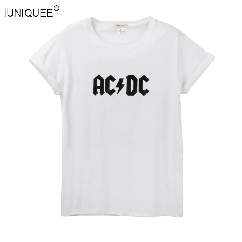 AC/DC Группа рок футболка женская ACDC черная с буквенным принтом Графические
