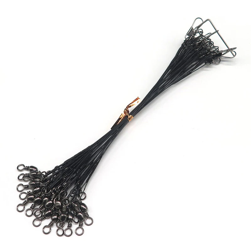 24 шт./лот рыболовная приманка Trace Wire Leader line Вертлюг Акула спиннинг с черным 15