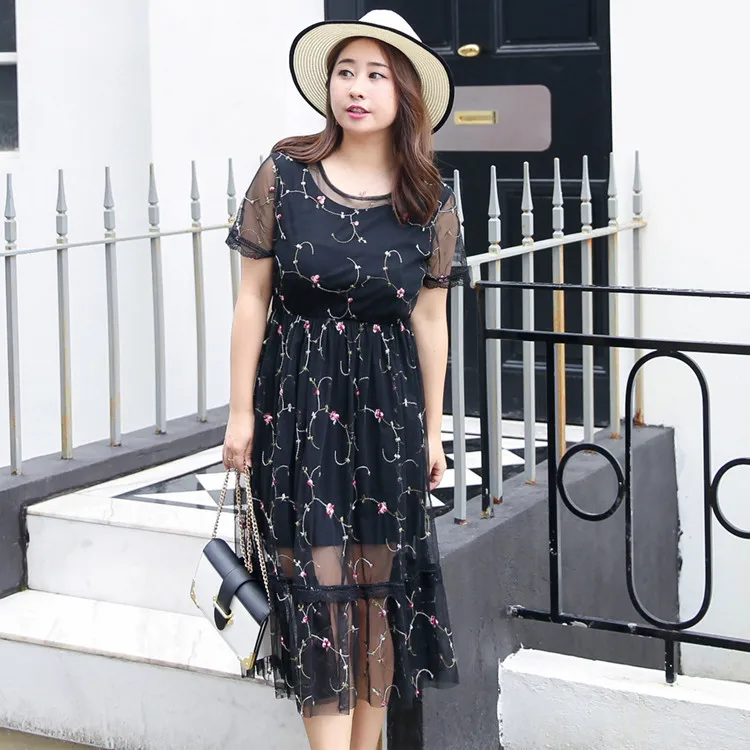 Женское платье с вышивкой La MaxZa летние платья до середины икры Vestidos|Женские