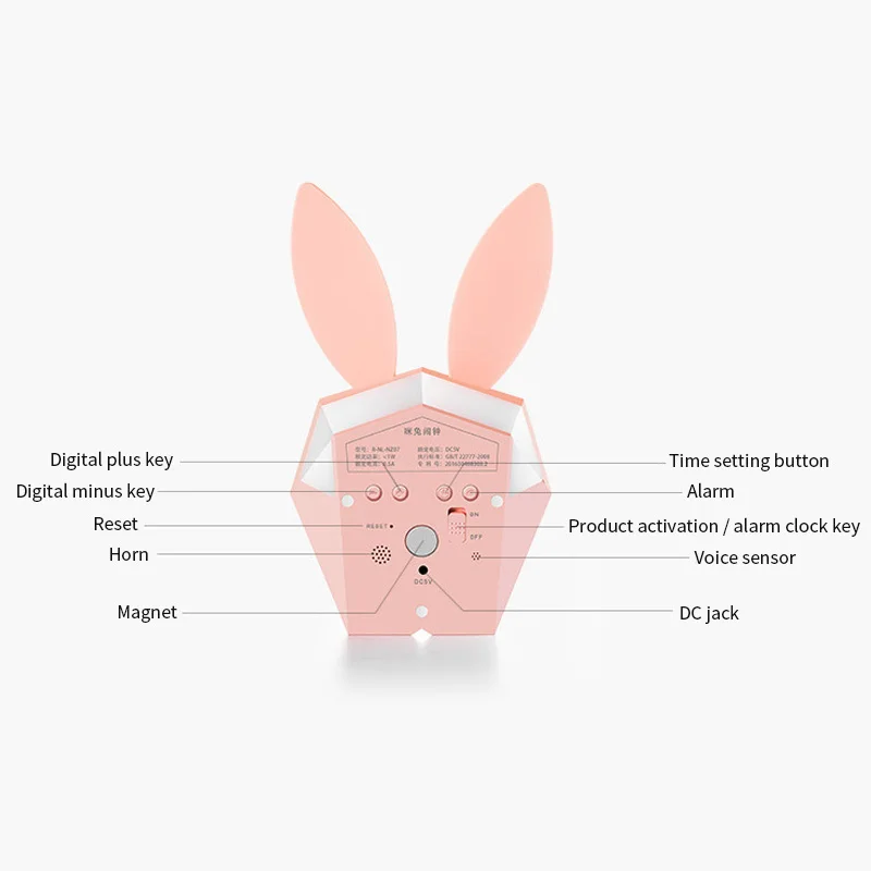2019 Новое поступление милый кролик Будильник цифровой светодиодный дисплей
