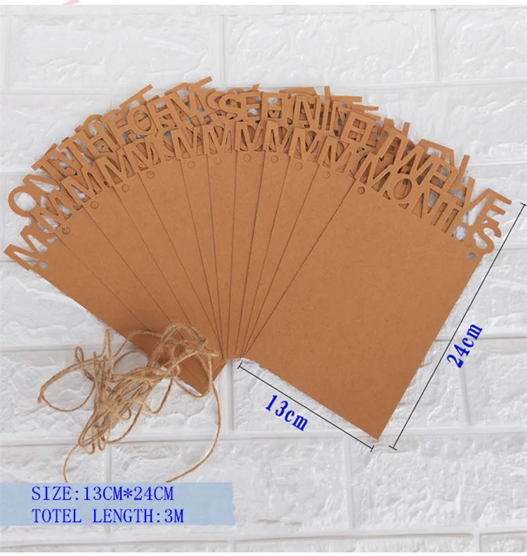 12 шт./компл. ребенок первый день рождения фото стены флаг бумажные баннеры