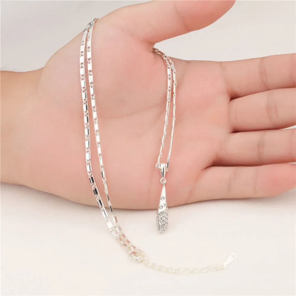 2019 New Fashion Crystal Water Drop Pendant Long Necklace For Women Jewellery Dress Accessories Sweater | Украшения и аксессуары