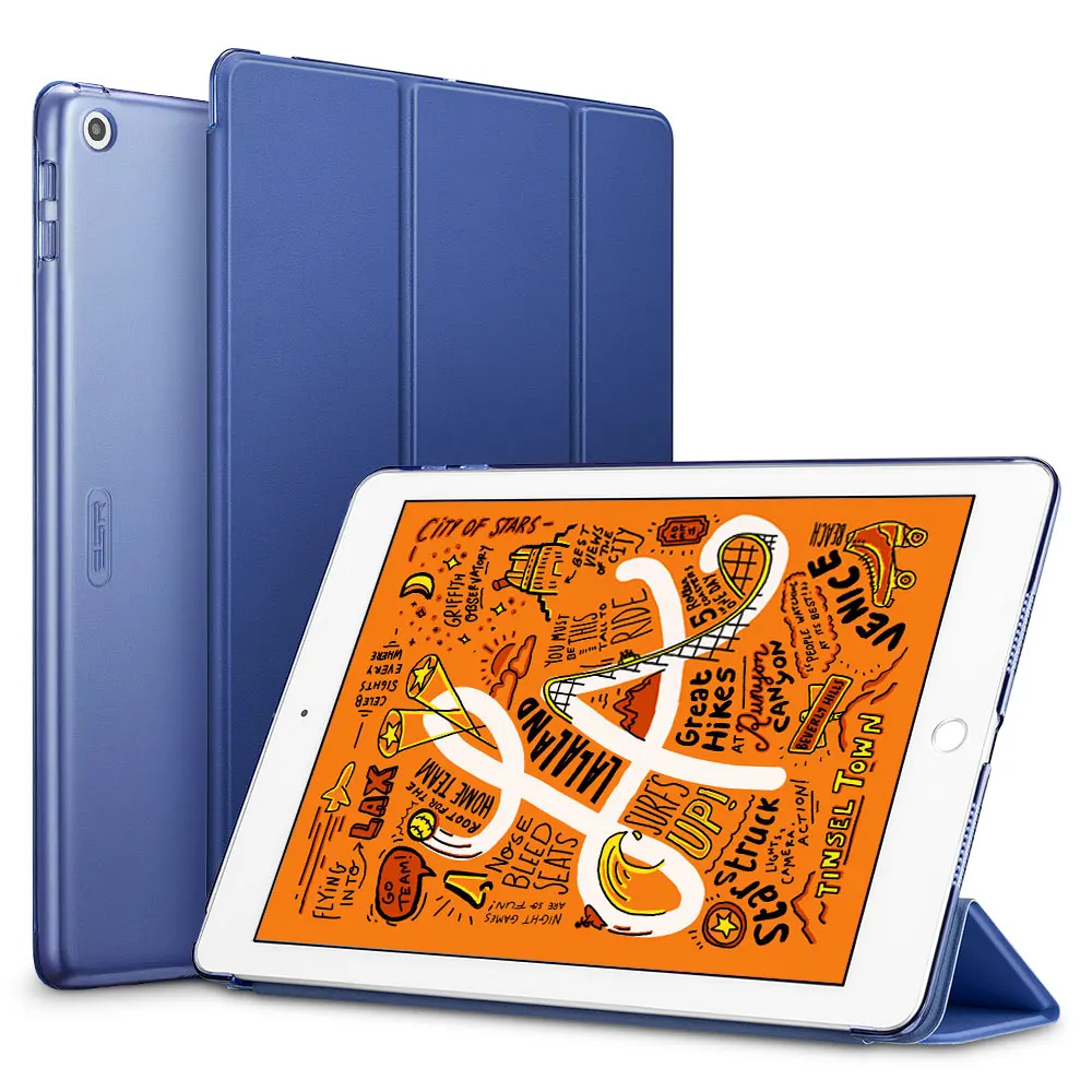 Blue Чехол ESR для iPad Mini 5 Yippee Trifold Smart чехол с функцией автоматического сна/пробуждения легкий чехол с подставкой жесткая задняя крышка для iPad Mini 5 - Цвет: Blue