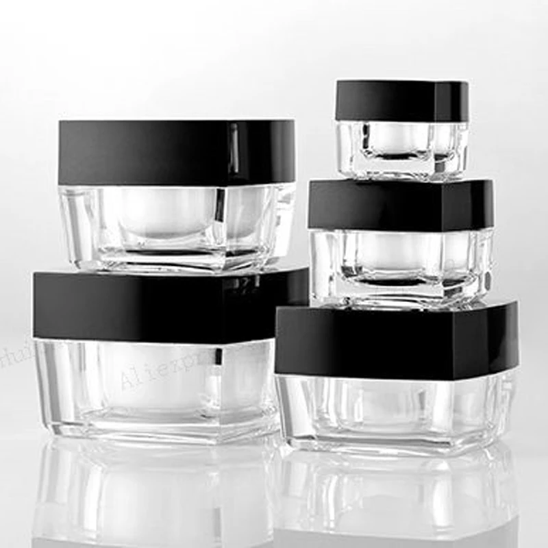 

500 x 5g 10g 15g 30g 50g Empty Acrylic Cream Jar With Plastic Lids 5cc Cosmetic Make Up Containers