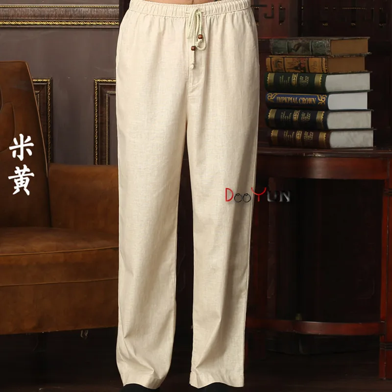 Style 6 Новое поступление, китайские мужские брюки для кунг-фу, хлопковые льняные брюки для кунг-фу, штаны для Тай-Чи, Wu брюки «Shu», Размеры M, L, XL, XXL, XXXL, W32 - Цвет: Style 6