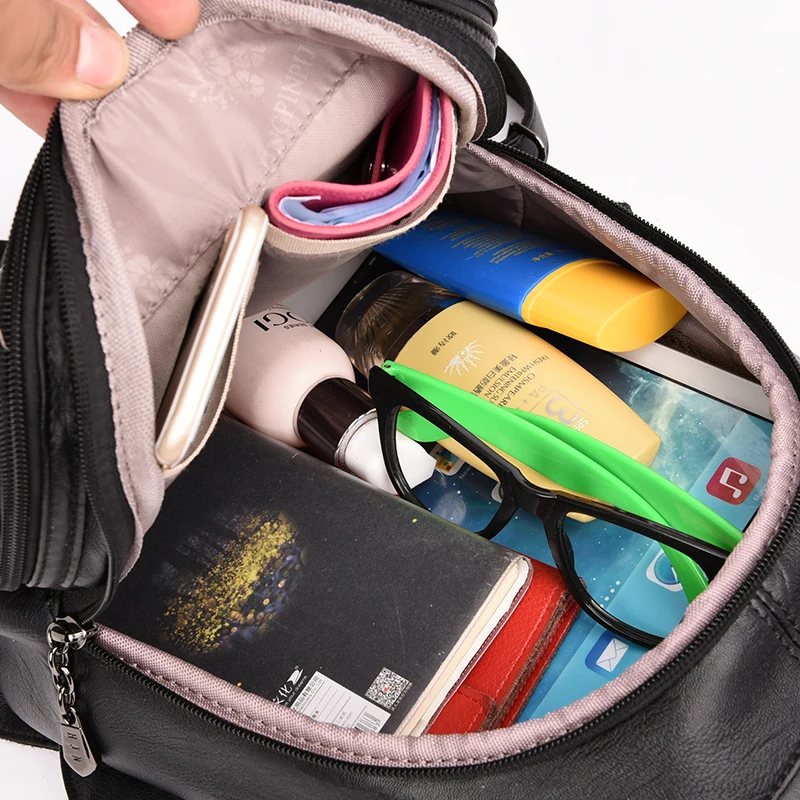 Женский кожаный рюкзак Sac a Dos винтажный для путешествий девушек 2019|Женские