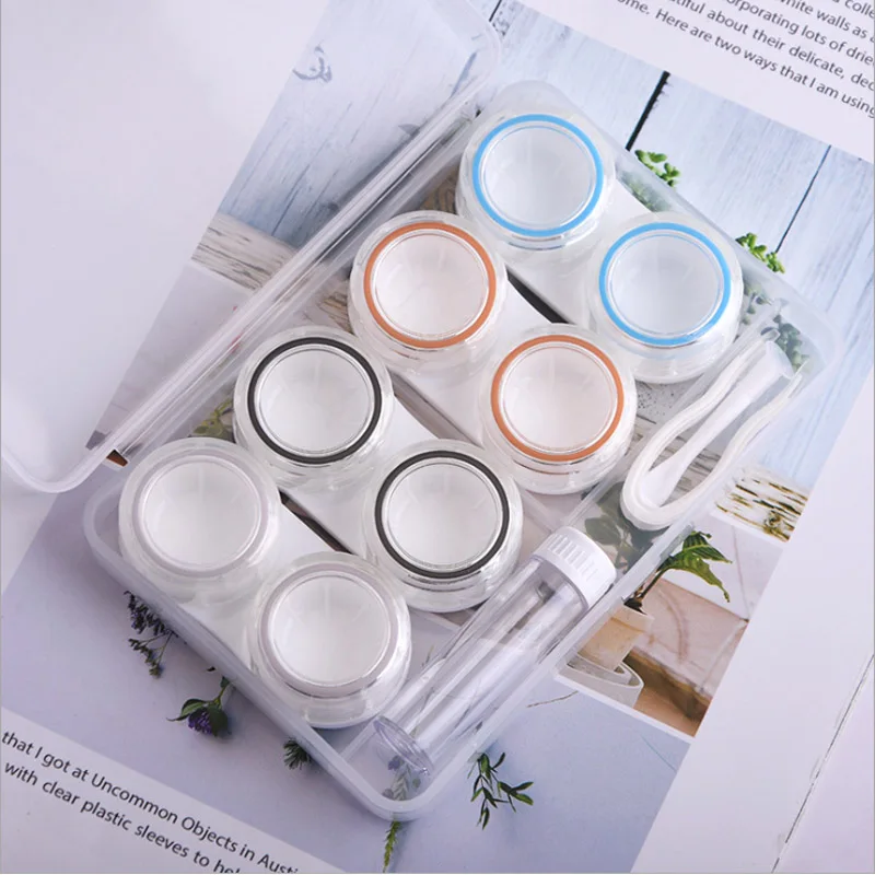 4 пары чехол для контактных линз яркие цвета много стилей глазные контактные