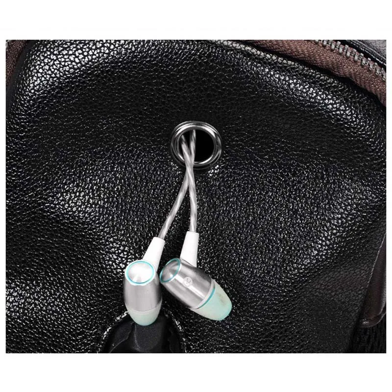 BAIJIAWEI мужской рюкзак из искусственной кожи с usb зарядкой + разъемом для наушников
