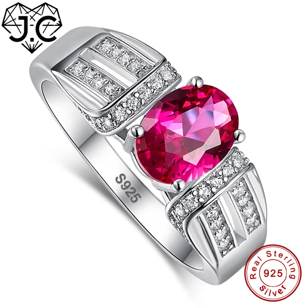 J.C Изящные Ювелирные изделия 1.45ct Овальный Рубин изумруд и белый топаз для унисекс