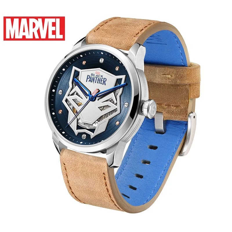 Официальные оригинальные автоматические механические часы от disney Marvel, Черная пантера, полые резиновые часы из нержавеющей стали, ограниченная версия M-6001 - Цвет: SNL