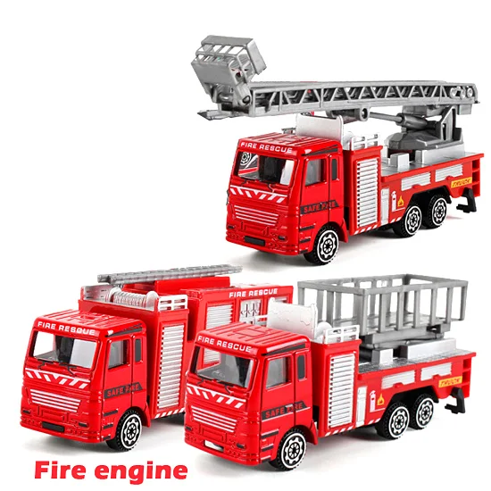 Fire Engine Пожарная машина инженерный грузовик утилизация автомобиля военный автомобиль набор 3 шт. Diecasts металлический сплав автомобиль Классические игрушки для детей - Цвет: Fire Engine