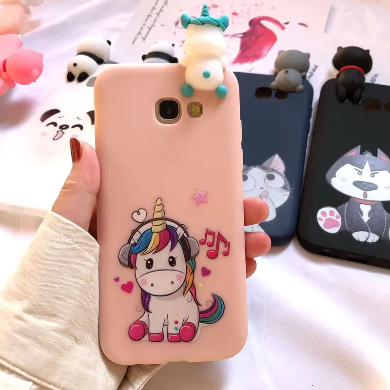A30 A50 M10 M20 3D чехол для Etui samsung Galaxy A6 A7 A8 A9 чехол Kawaii Медведь Единорог чехол для samsung A3 A5 A7 случаев
