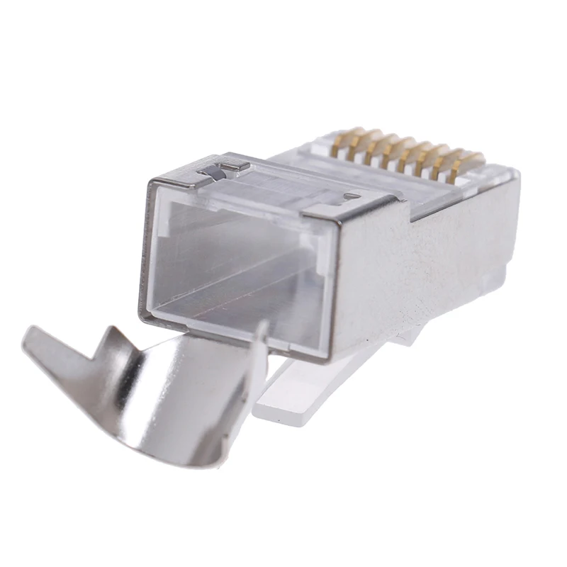 10 шт. Cat7 RJ45 разъем cat 7 прозрачная штепсельная вилка Экранированный FTP модульный 1 3