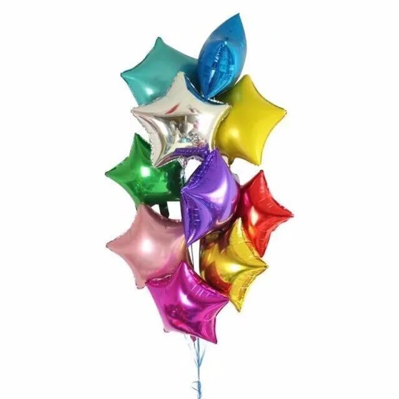 

50pcs/lot 18 Inches Star Foil Balloons Baby Shower Globos Heart Helium Balloons Birthday 1st Party Supplies Wedding Decorations