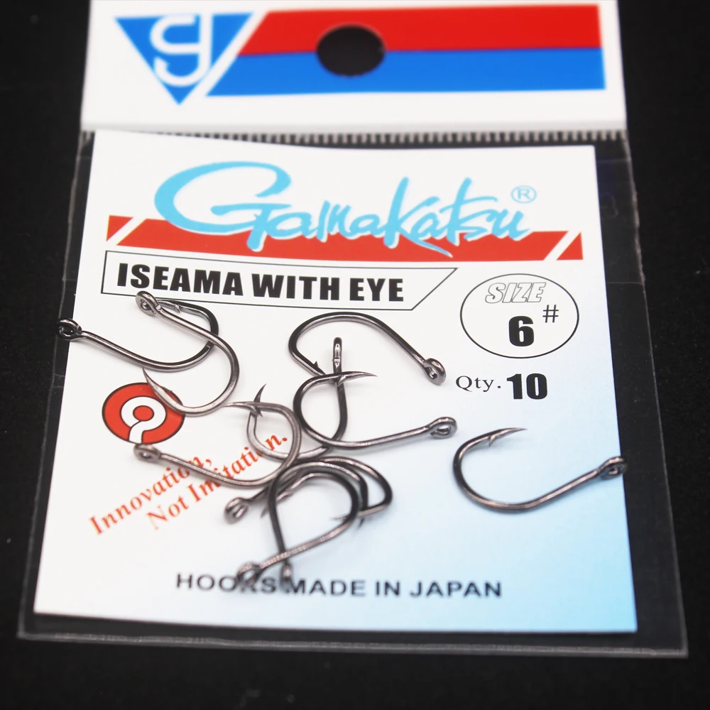 10pcs/lot  ISEAMA Circle Carp Eyed Fishing Hook Ring eye Size 1/0-14#  Fishhooks Japan Single Jig Hook hooks gamakatsu