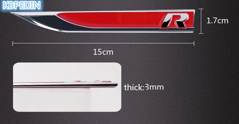 2 шт. металлическая для машины R Автомобильный значок на крыло наклейки ключей